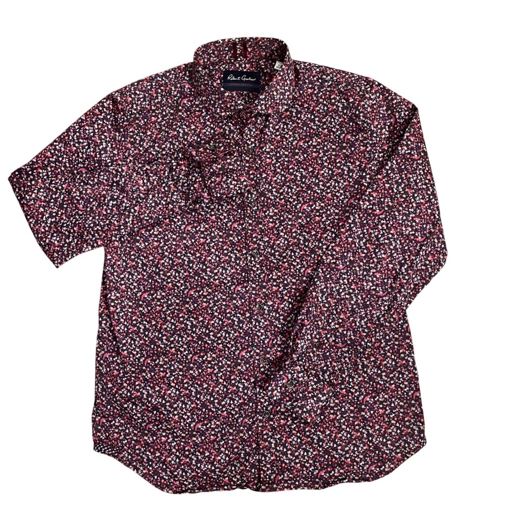 Robert Graham Button Down Shirt Mens XL Multi-Color Floral Tailored Fit L/S